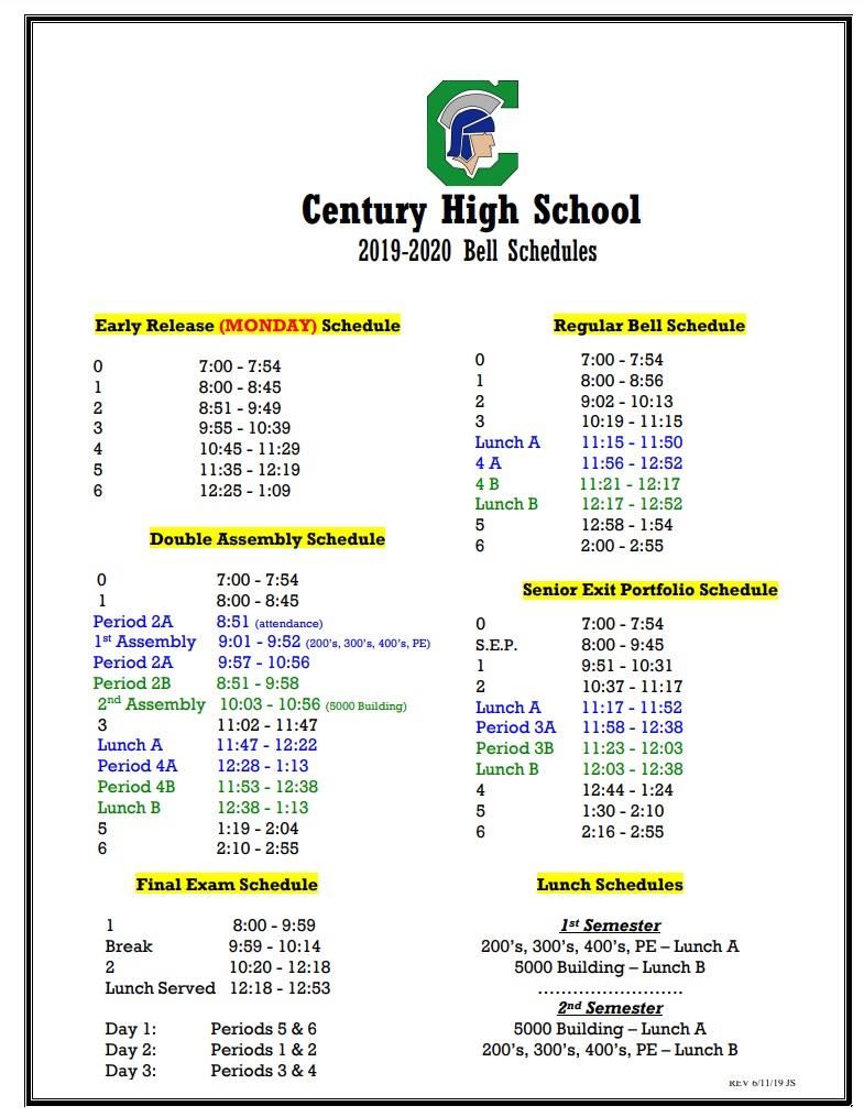 Bell Schedules / Bell Schedule (traditional, early release, finals)