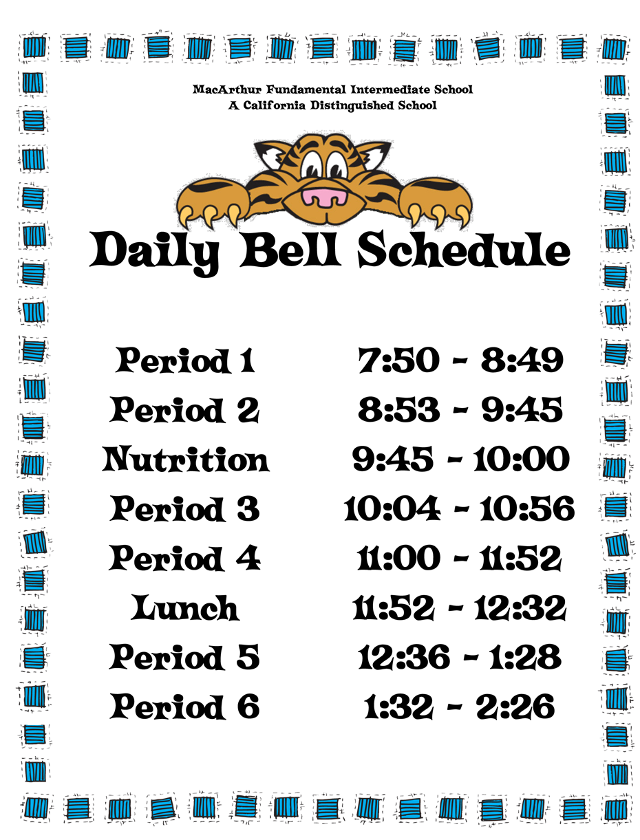 Bell Schedule Template bell schedules daily bell schedule Bell Schedule Template bell schedules daily bell schedule