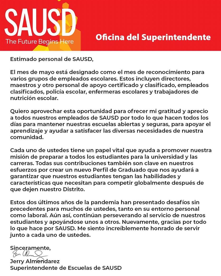 Employee Recognition Month - Spanish