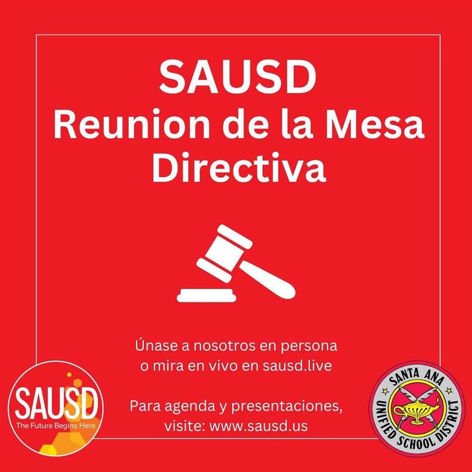  Agenda for the Santa Ana Unified School District Regular Board of Education Meeting - March 11, 202