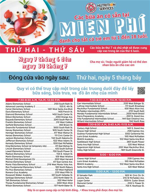 Vietnamese schedule
