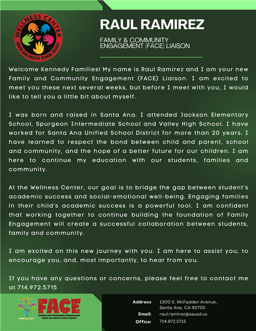 FACE Welcome Letter
