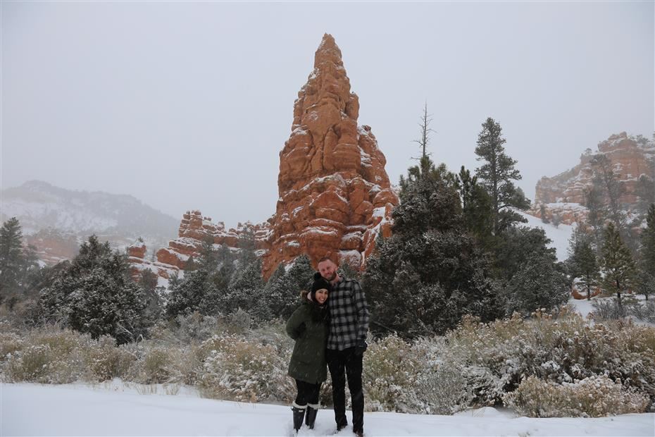 Mr. Peterson and his fiance, Kim, right after getting engaged.