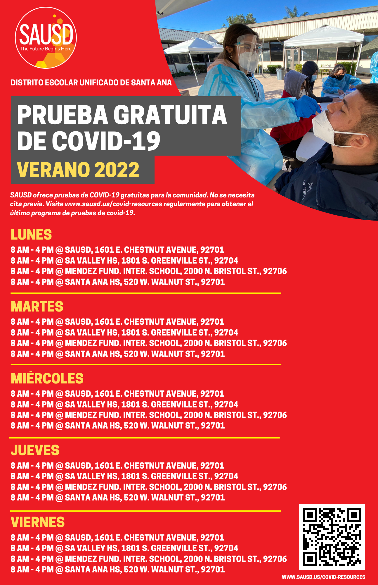 Covid Testing Summer 2022 - Spanish