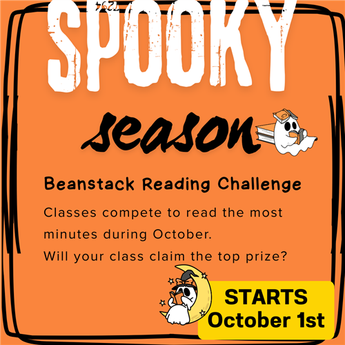 spooky season beanstack reading challenge