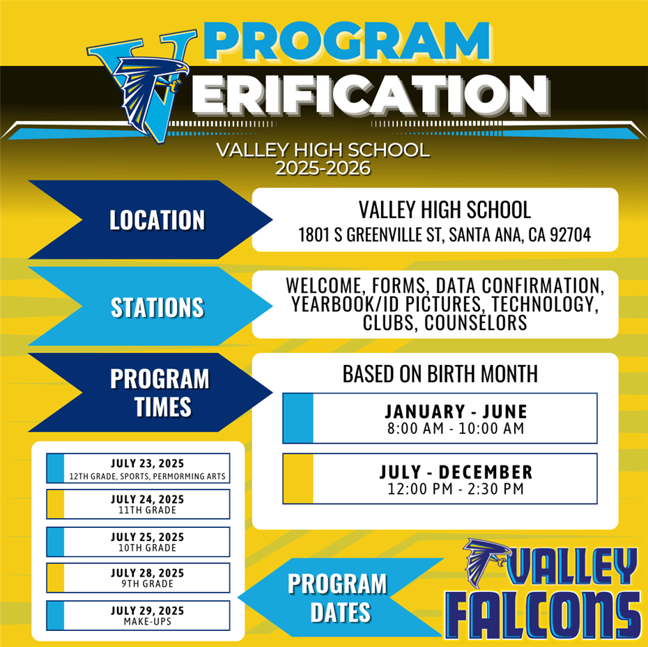  Valley Program Verification: 2025-2026 School Year