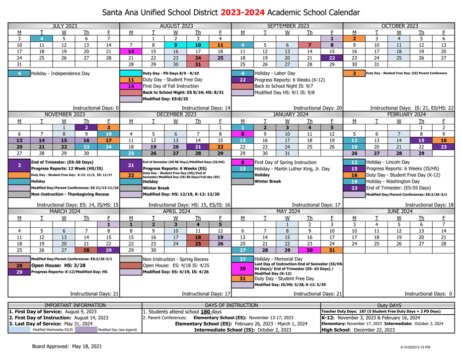 sausd carr intermediate academic calendar 2023 2024 