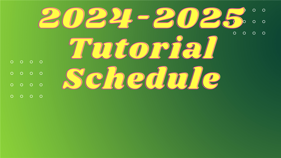 Tutorial Schedule