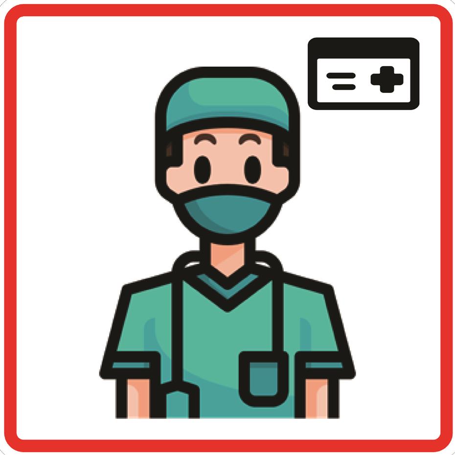 Sketch of a doctor with an insurance card