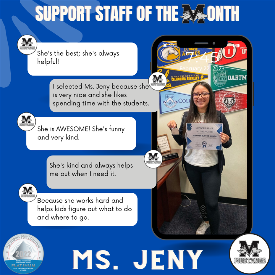  Support Staff & Teacher of the Month 