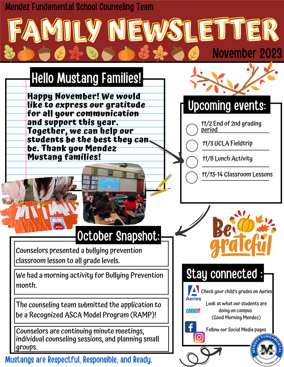  School Counseling Newsletter - November