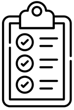 Sketch of clipboard holding a document with checkmarks