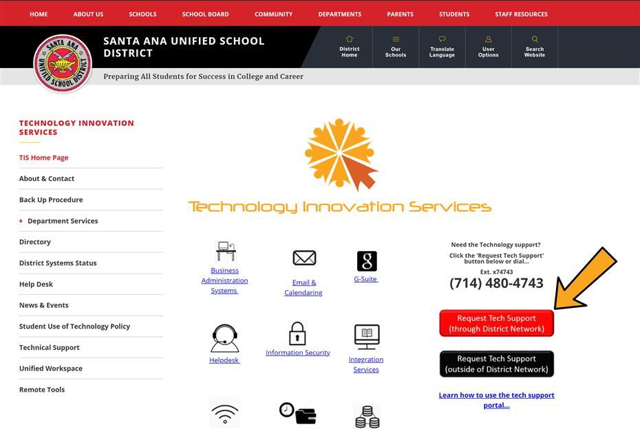 Request technical support through District Network 