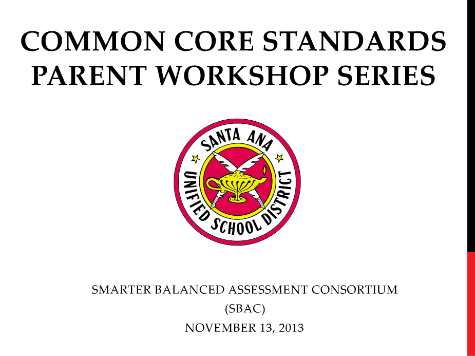 CCSS English Parent Workshop 2 