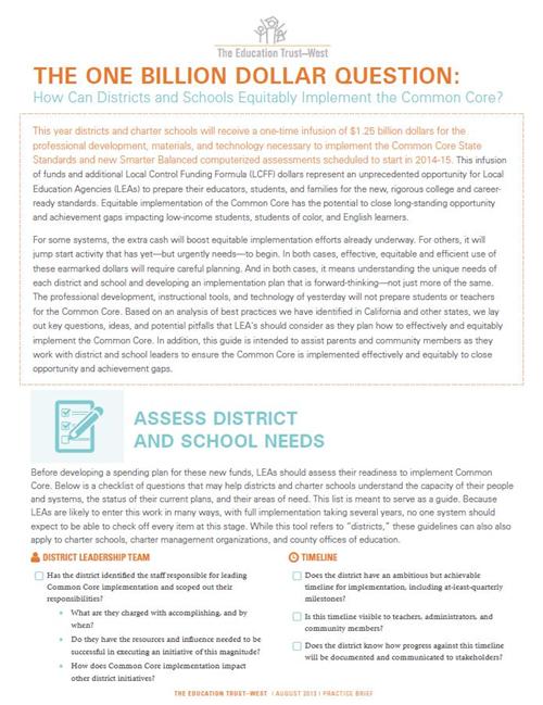 The Education Trust - West | August 2013 | Practice Brief 