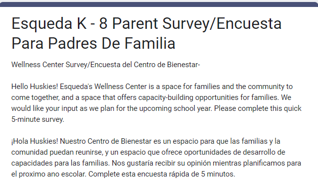  Parent Survey