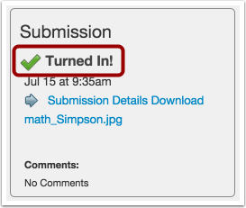 Turned in 