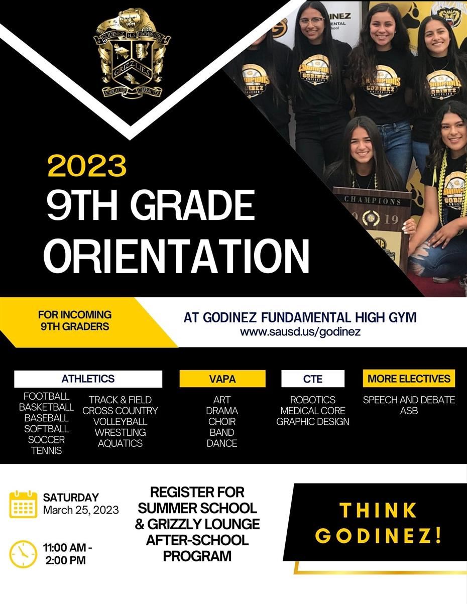  9th Grade Orientation- Saturday, March 25