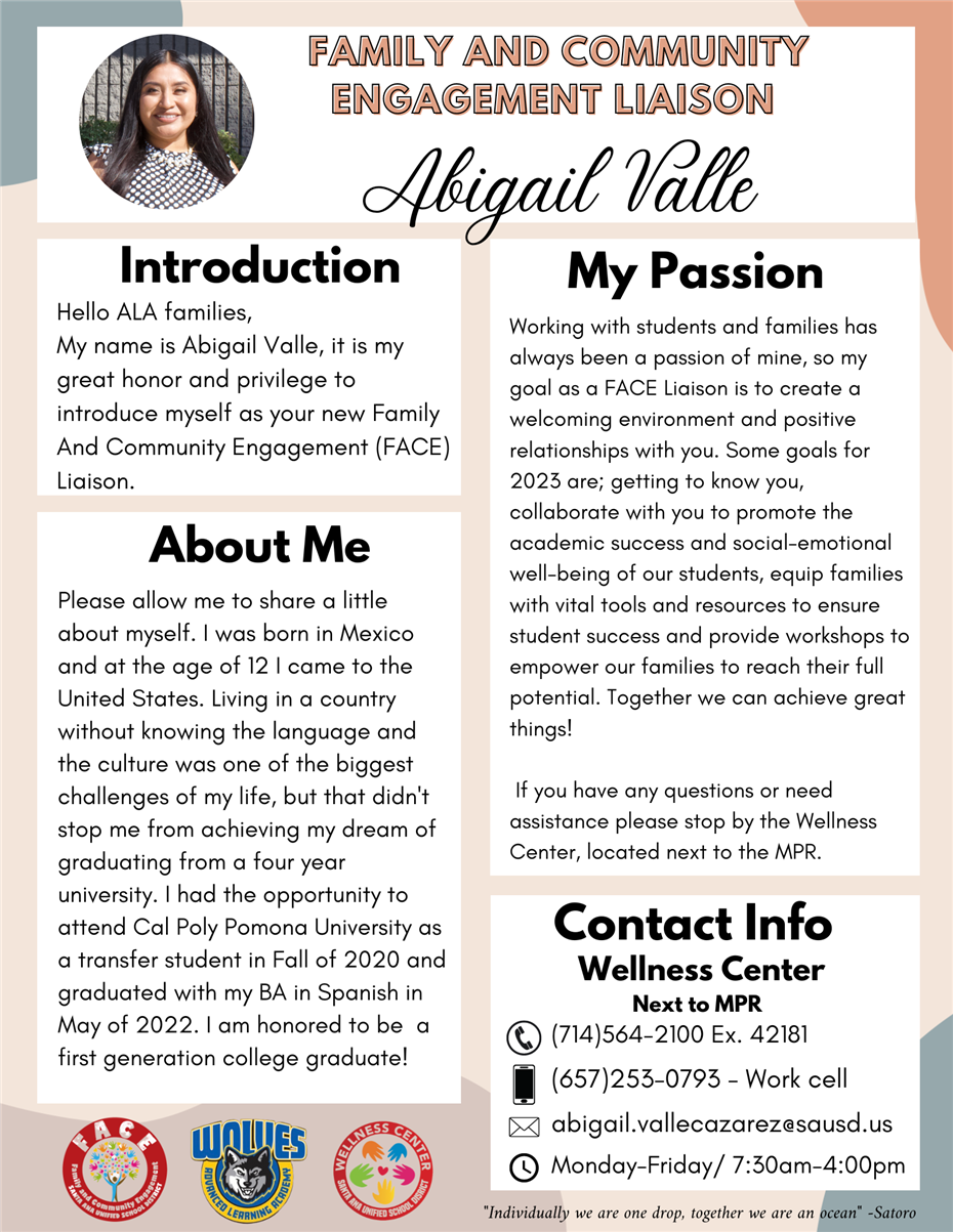 Ms. Abigail Valle- FACE Liaison